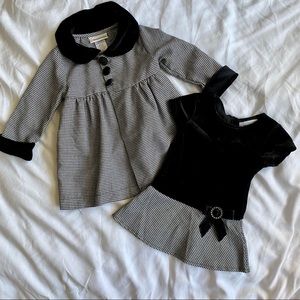 Youngland Velvet/Houndstooth Dress and Coat
